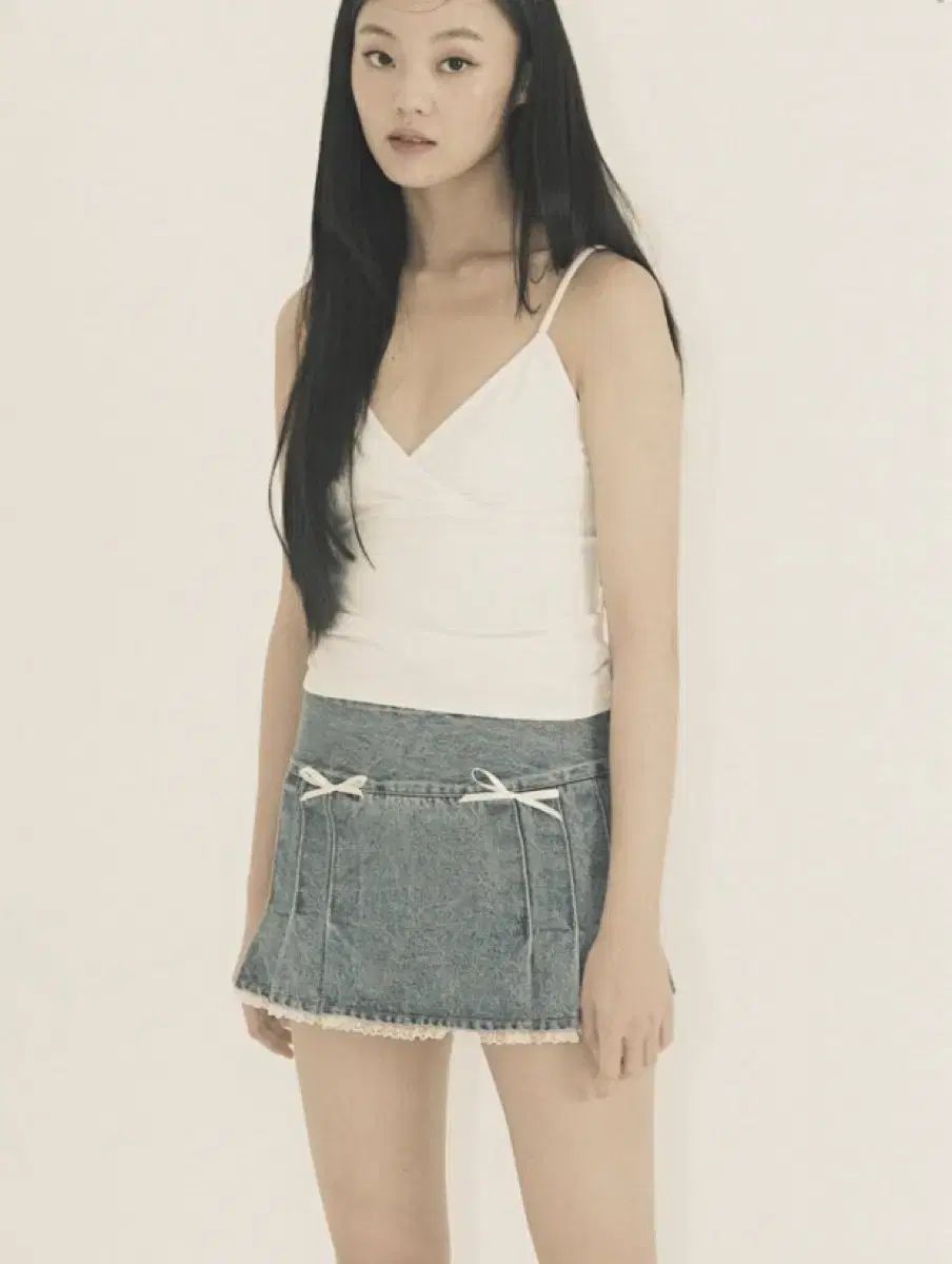 スリータイムズ ファーキー デニム スカート