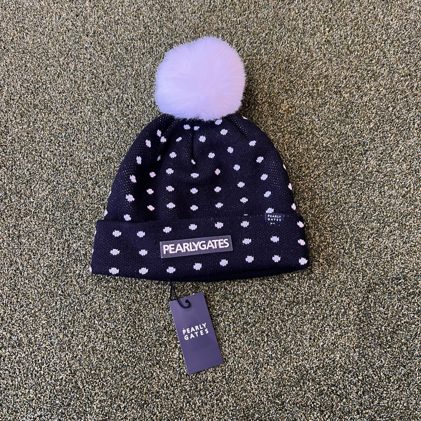 PEARLY GATES フェイクファー梵天付きミニドットニットワッチ LADIES