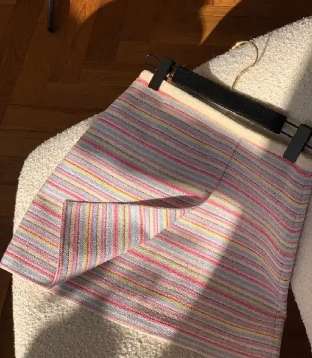 seooocookie レインボー ツイード トップス スカート セット