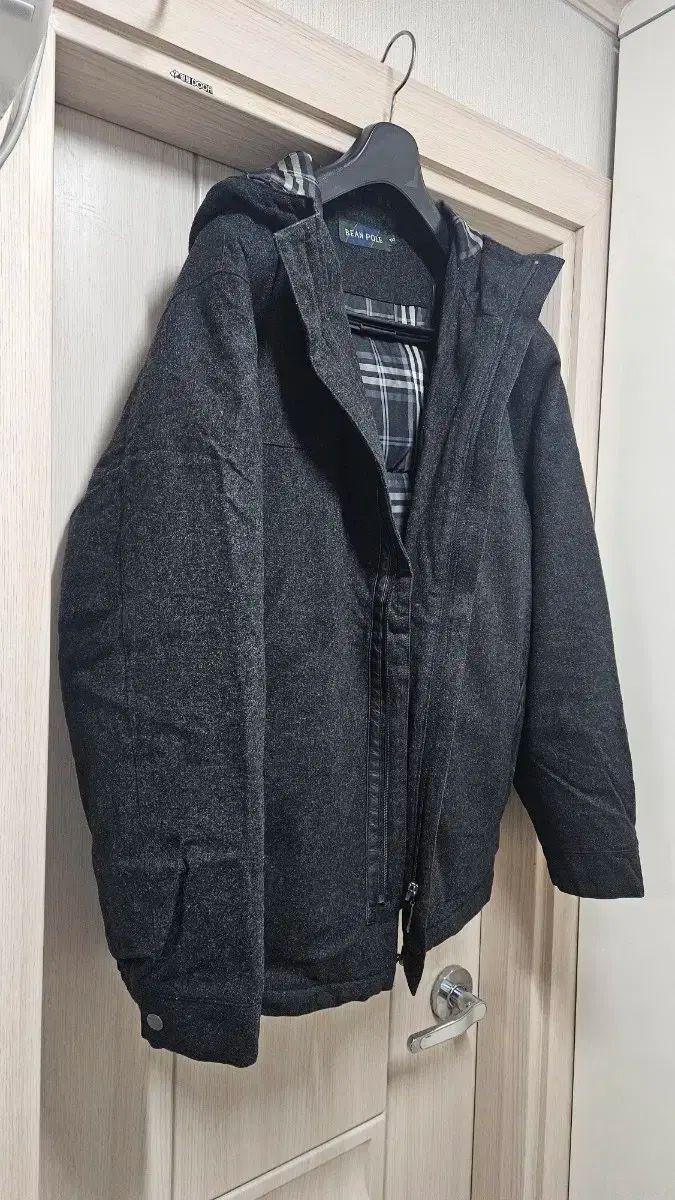 A級 ビーンポール おしゃれ ジーングレー ダウンジャケット フード ウール L 100