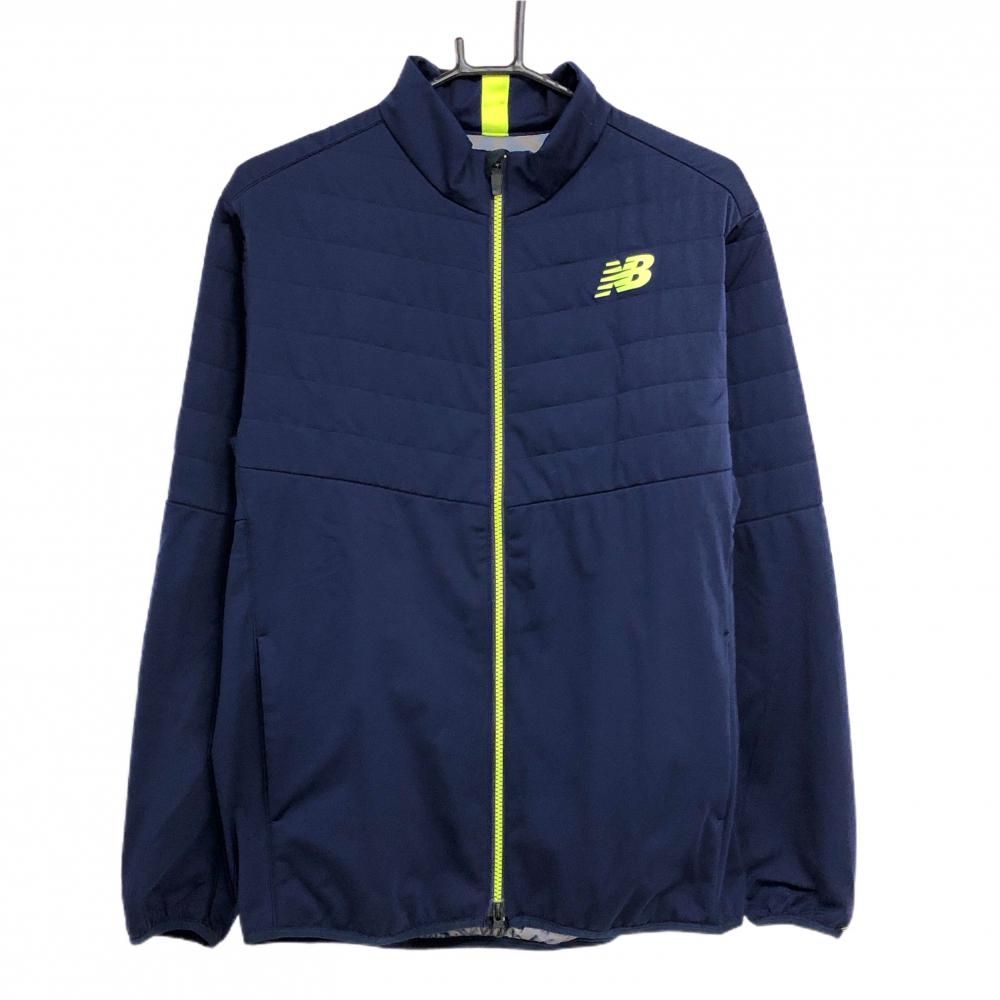超 ニューバランスゴルフ 中綿ジャケット ネイビー ジップイエロー メンズ 4 L ゴルフウェア モデル New Balance