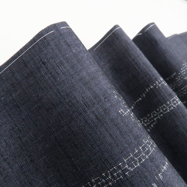 ❁tomihisa❁ 奥順謹製 やまと扱い はたおり娘 証紙付 着物 仕付け糸付 トールサイズ 青褐色の温もりを纏う 結城紬 7031