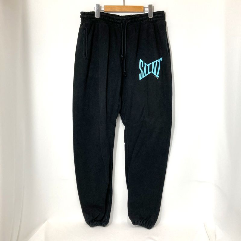 SAINTMICHAEL セントマイケル スウェットパンツ SM-S23-0000-052 SWEATPANTS 裏起毛 古着 ズボン XLサイズ ブラック ボトムス A15076◆