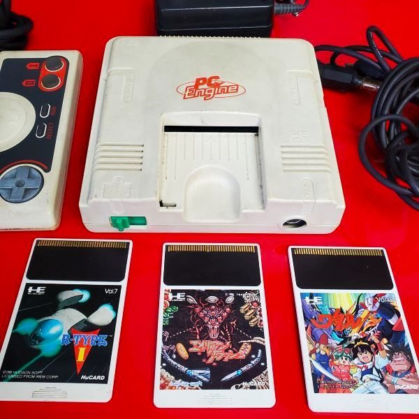 品 動作未 NEC PCエンジン 本体 ソフト3本 他 一式 HuCARD エイリアンクラッシュ ま