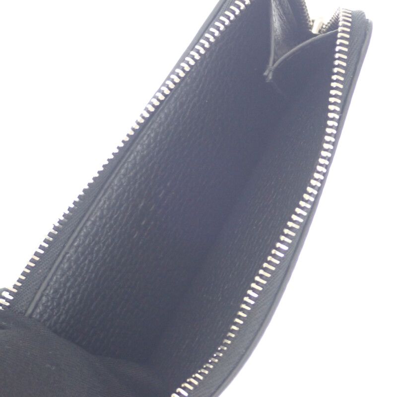 最大75％割引！ グッチ GUCCI ロゴ ジップ 835073AAE1W1000 カードケース コインケース カーフスキン ブラック シルバー金具 メンズ Aランク
