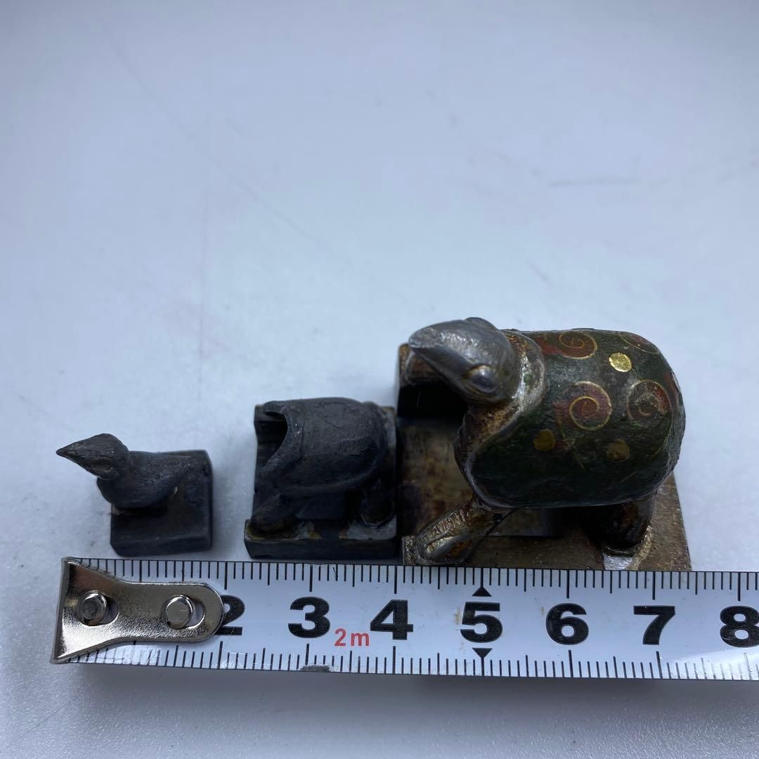 亀金銀象嵌 銅印196g高さ4.5㎝トコオ東な7-0209