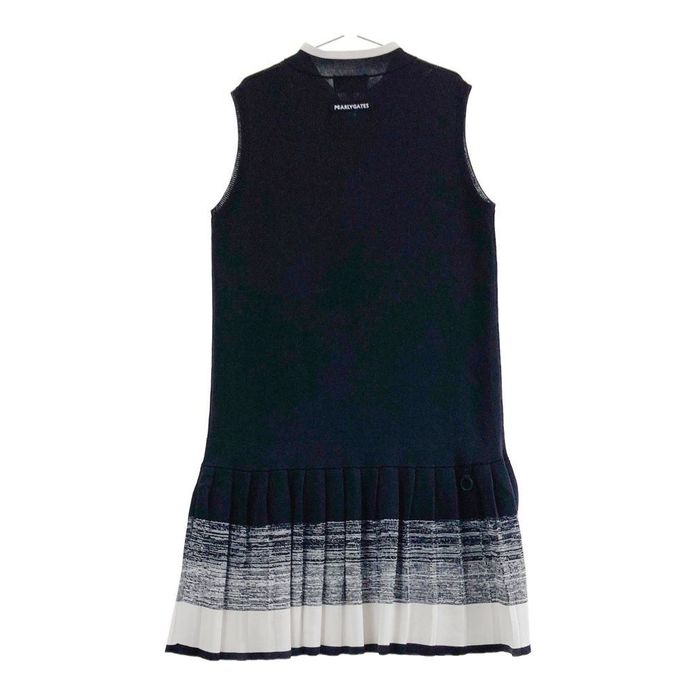 サイズ 1 PEARLY GATES パーリーゲイツ ノースリーブ ニット ワンピース ネイビー系 240101546274 ゴルフウェア レディース ストスト