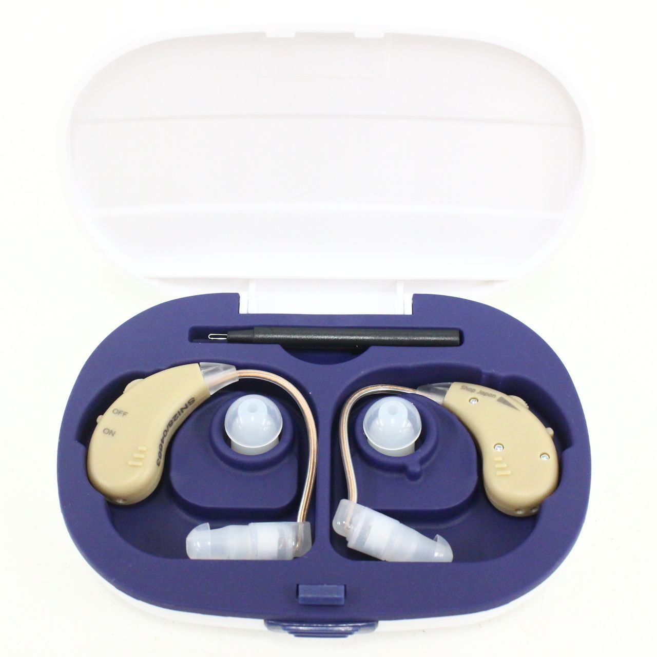 行董 動作 済 楽ちんヒアリング SK-05 耳かけ型充電式集音器 両耳ケースセット BG Shop Japan AS0S26