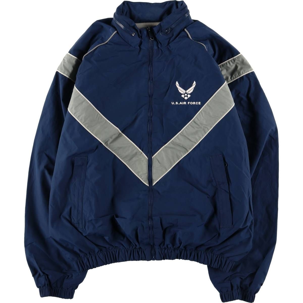 古着 00年代 米軍実品 U.S.AIR FORCE PTU トレーニングジャケット ナイロンジャケット MEDIUM REGULAR メンズM相当|eaa592250