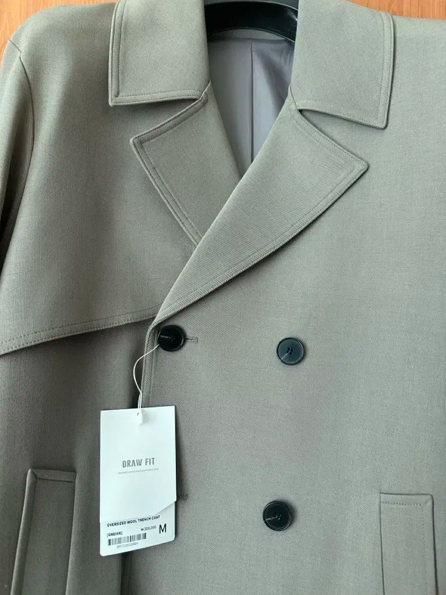 オーバーサイズ ウール トレンチコート GREIGE Mサイズ
