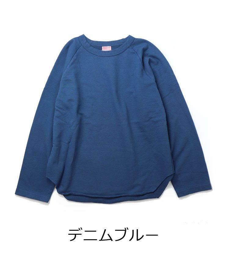 WALLA WALLA SPORT ワラワラスポーツ ルーズ ベースボール スウェット デニムブルー レディース 130081-SR