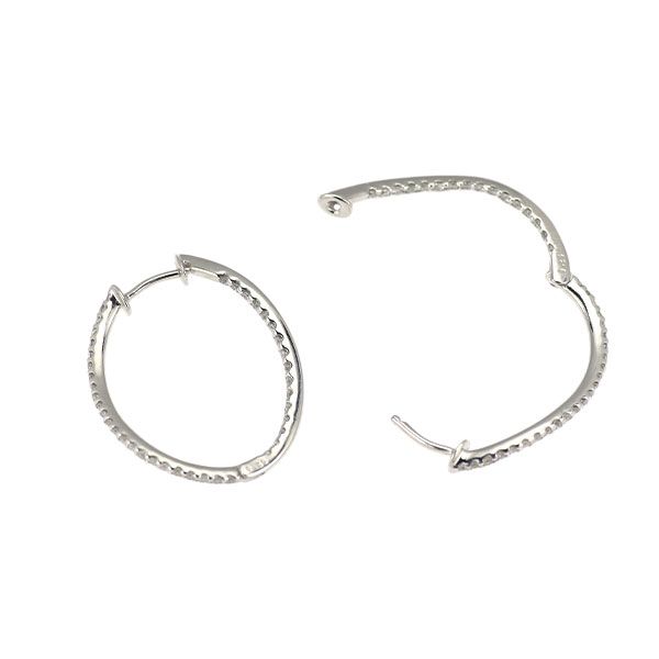 K18WG ダイヤモンド ピアス 0.50ct フープ