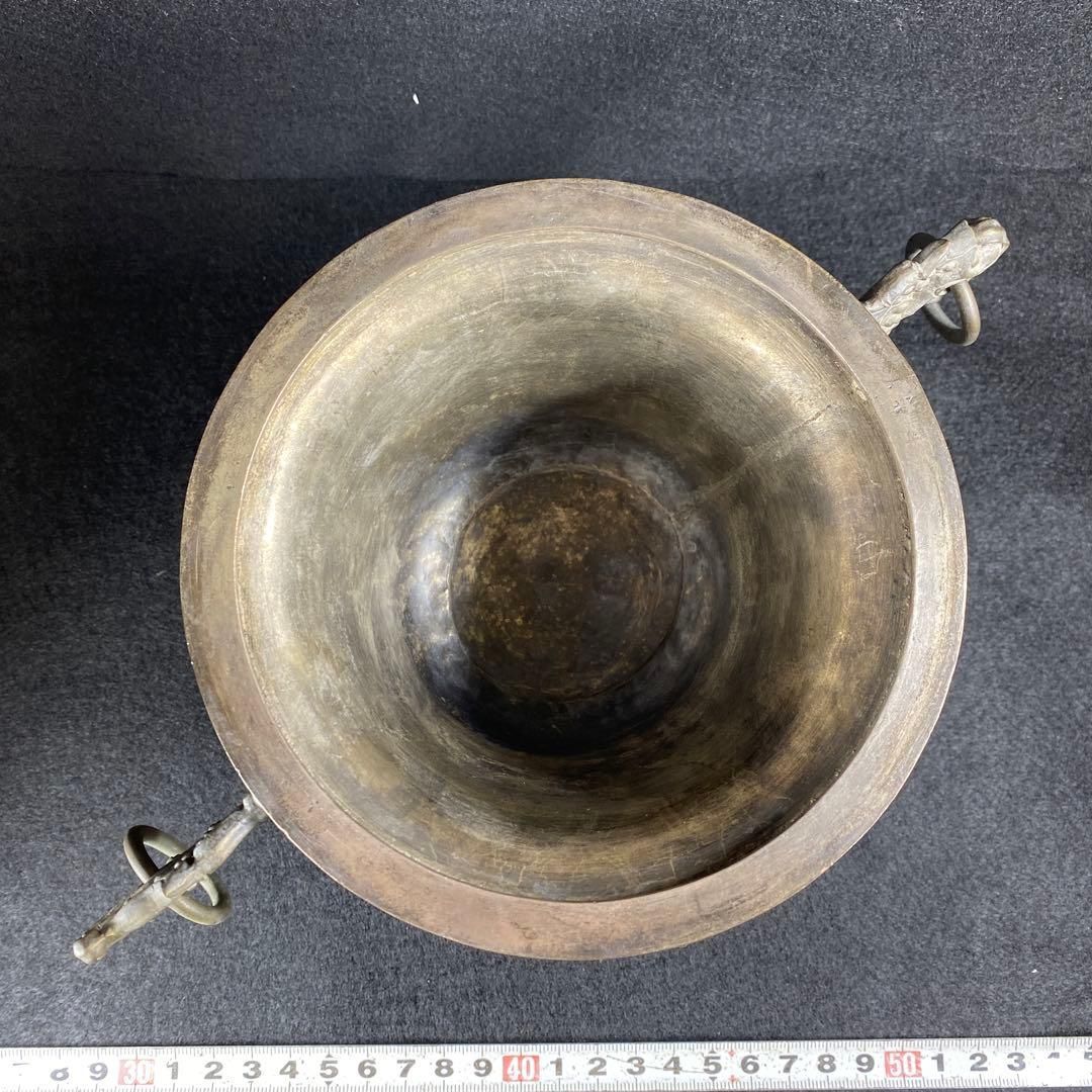 中国清朝時代シャム銀ターコイズ珊瑚象嵌香炉836gチヒオコ東な７-0209