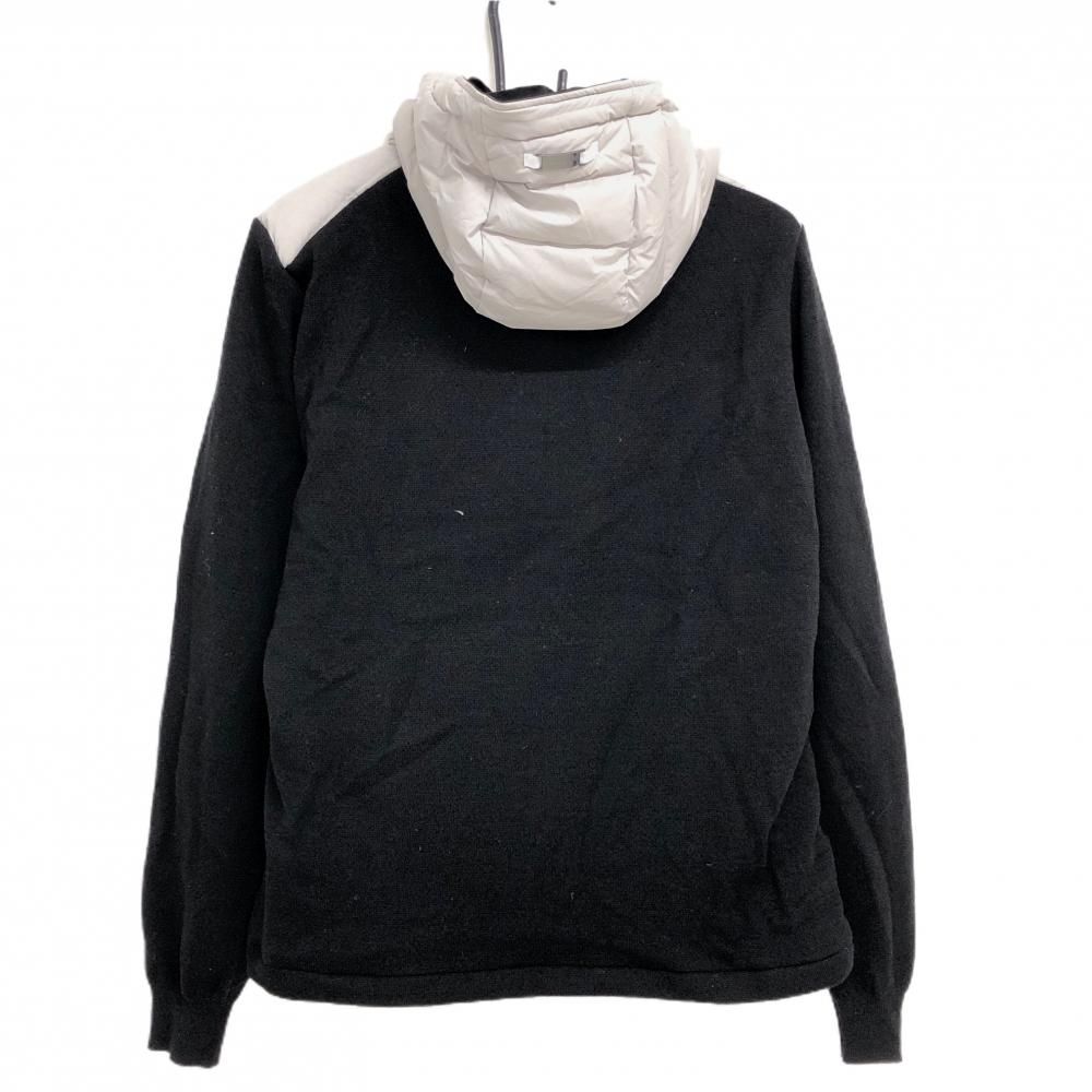 超 マークアンドロナ 異素材ダウンジャケット ライトグレー×黒 前身頃ダウン ニット メンズ 48 L ゴルフウェア MARK＆LONA