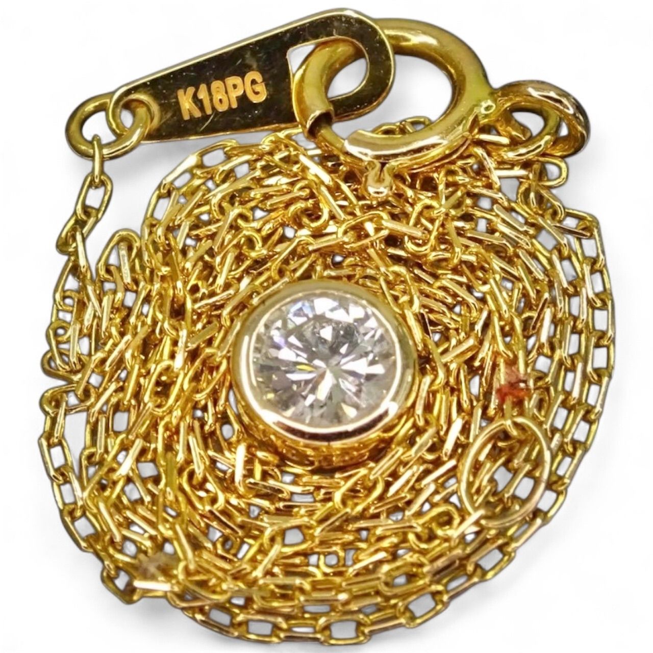 18金ピンクゴールド K18PG GOLD 750 天然ダイヤモンド0.15ct