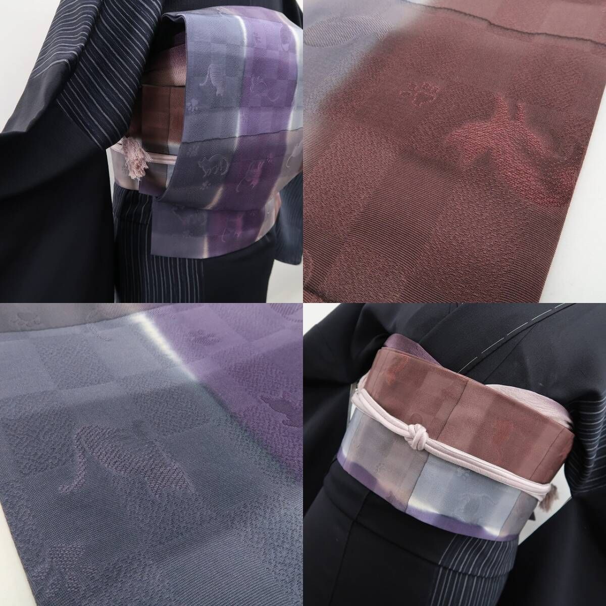 ダークトーンに潜む愛らしい猫の気配 なごや帯