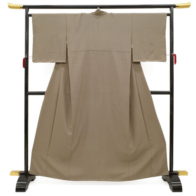 江戸小紋 着物 リサイクル 正絹 袷 万筋 茶色系 朽葉色 ブラウン系 シンプル 上質 カジュアル お茶会にも 春 秋 冬 仕立て上がり 身丈162 裄丈65 細身 Mサイズ みやがわ sb16543