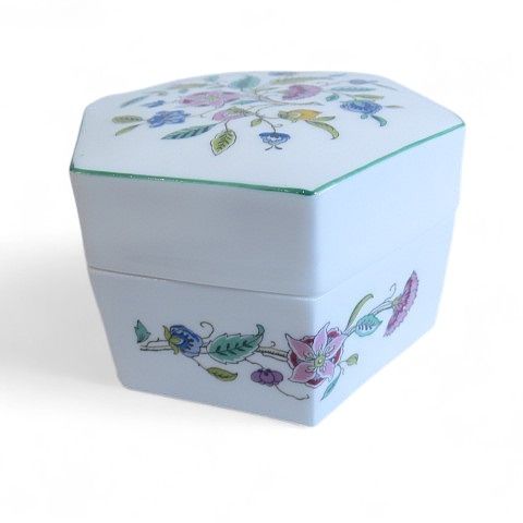✨超希少品✨ミントン（Minton）✨ 「ハドンホール」シリーズ 蓋付き小物入 MINTON ミントン ハドンホールグリーン ヘキサゴン 小物入れ シュガー