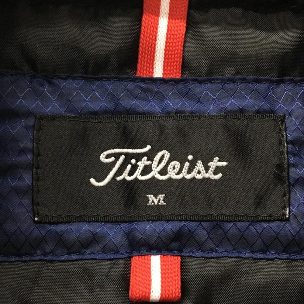 タイトリスト 中綿ジャケット ネイビー ダイヤ柄×ボーダー地模様 襟裏フリース メンズ M ゴルフウェア TITLEIST LLC-HASEGAWATOSO_COM