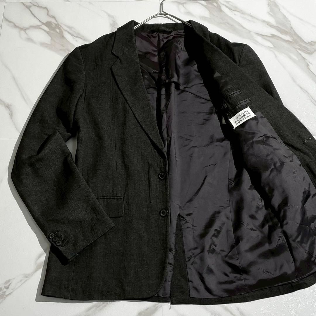MAISON MARTIN MARGIELA マルタンマルジェラ 2010AW 2010年秋冬コレクション テーラードジャケット シングル ここのえ期 グレー系 レーヨンウールシルク 48 L相当 メンズ