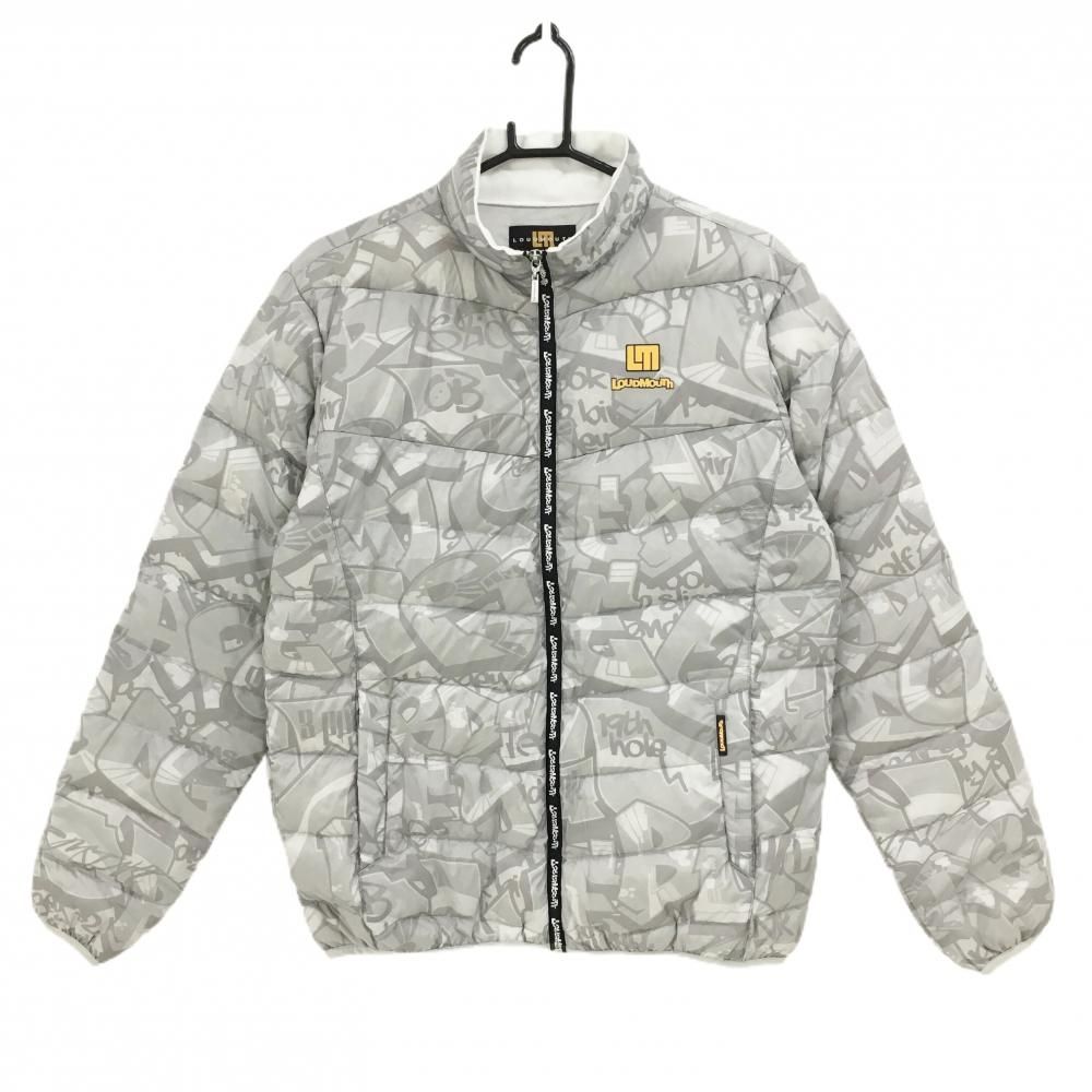ラウドマウス ダウンジャケット グレー 総柄 メンズ L ゴルフウェア LOUDMOUTH