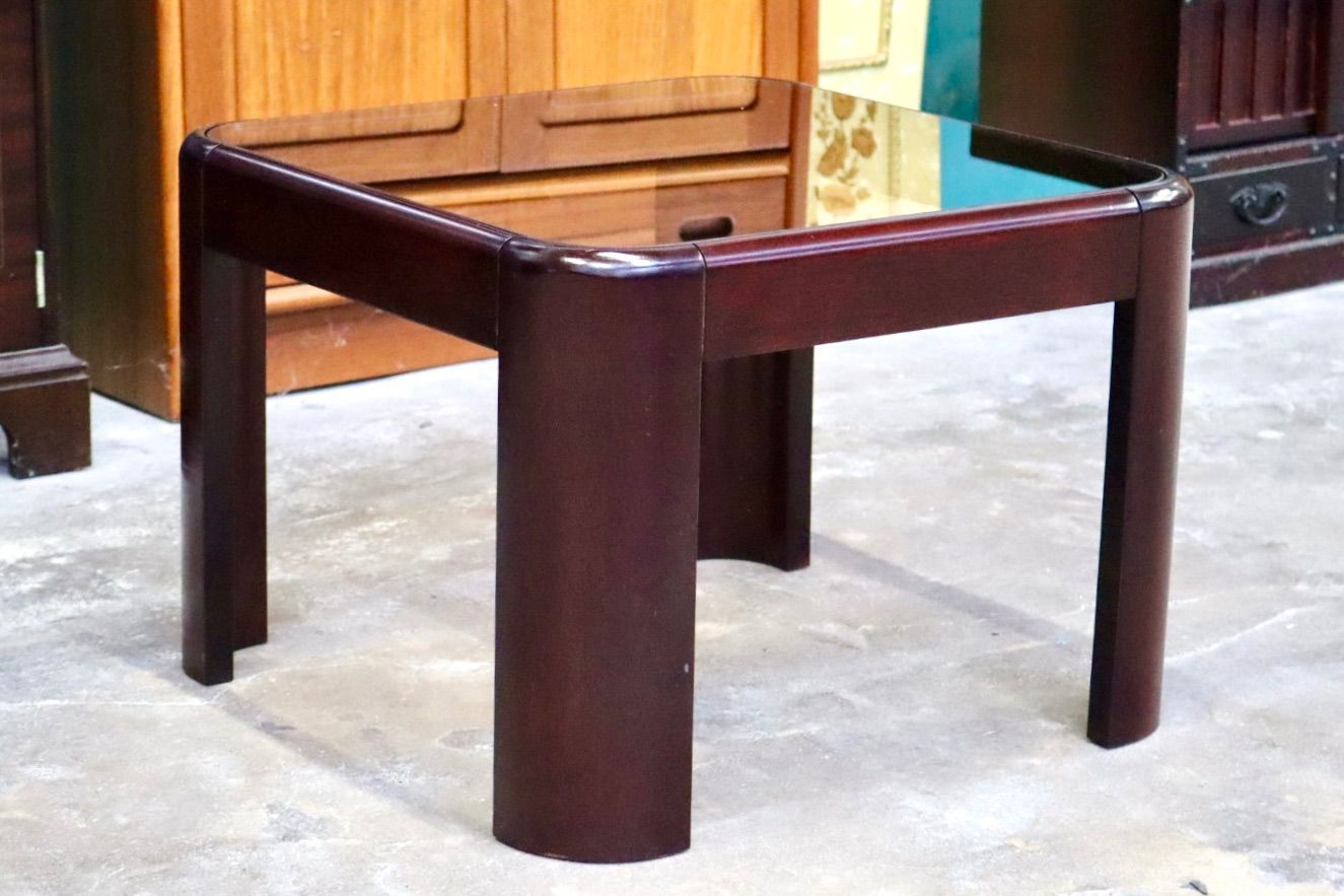 GMIK560C サイドテーブル センターテーブル ローテーブル 花台 コーヒーテーブル 色ガラス 木製 モダン クラシック