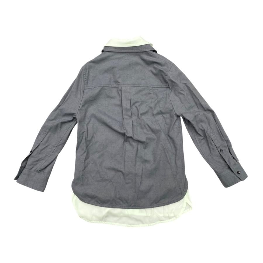 E 4607 ボッテガヴェネタ 長袖シャツ ダブルレイヤード 738507 V 2 SM 0 1225 グレー グリーン BOTTEGA VENETA