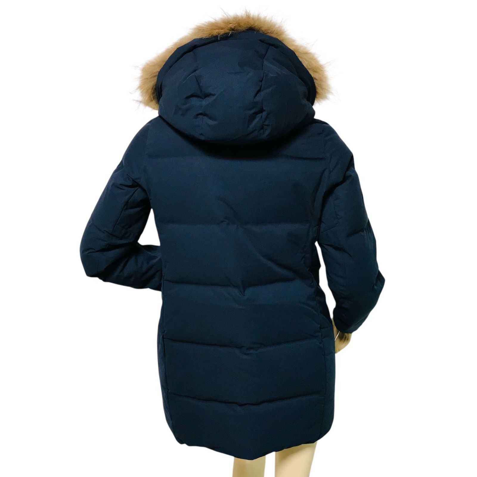 DESCENTE 水沢ダウン ダウンコート オルテライン ラクーンファー 紺 M 良品☆DESCENTE・デサント オルテライン 水沢ダウン Bshop別注