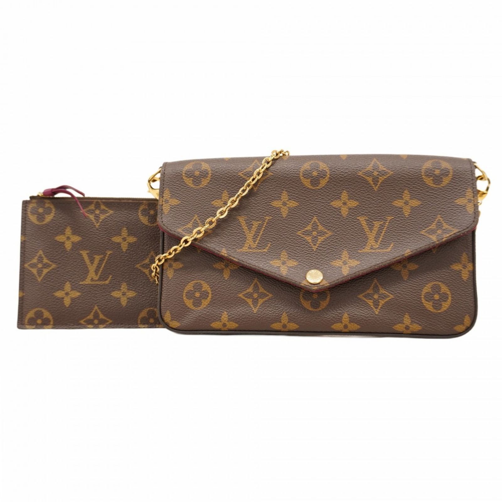 ルイ ヴィトン Louis Vuitton ルイ ヴィトン ショルダーウォレット モノグラム ポシェットフェリシー M61276 ブラウン フューシャレディース