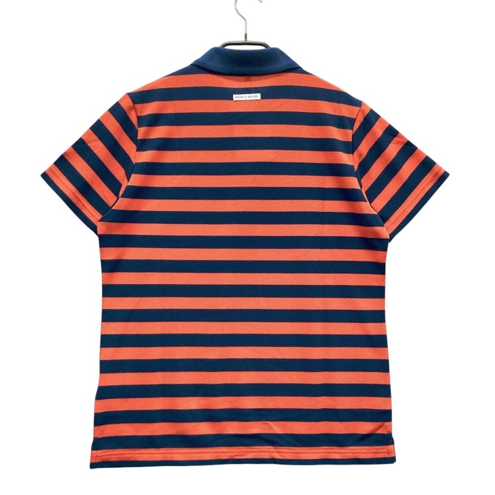 サイズ 2 PEARLY GATES パーリーゲイツ 055-2260706 半袖ポロシャツ ワッペン ボーダー柄 オレンジ系 240101475317 ゴルフウェア レディース ストスト