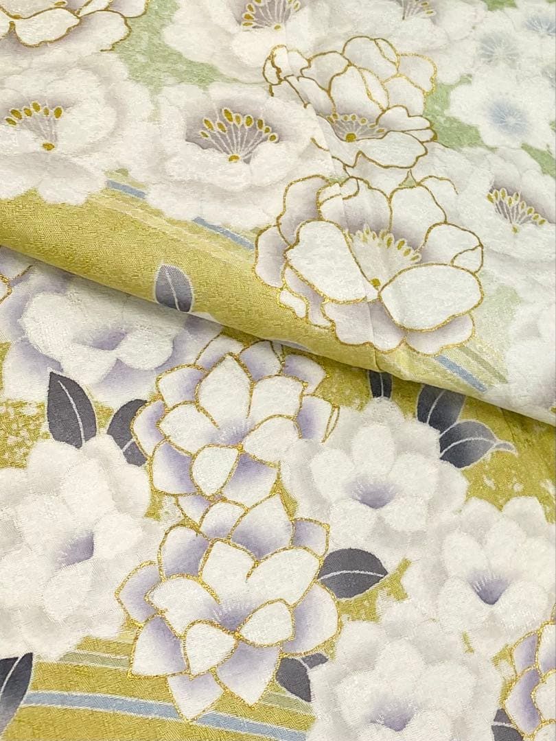 型友禅 訪問着 金彩 紋意匠 暈し染 桜 花文様 正絹 躾糸付き - メルカリ