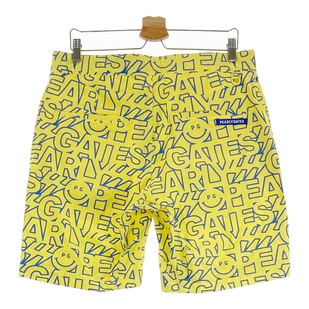 サイズ 6 PEARLY GATES パーリーゲイツ ハーフパンツ ロゴ ニコちゃん 総柄 イエロー系 240101543901 ゴルフウェア メンズ ストスト