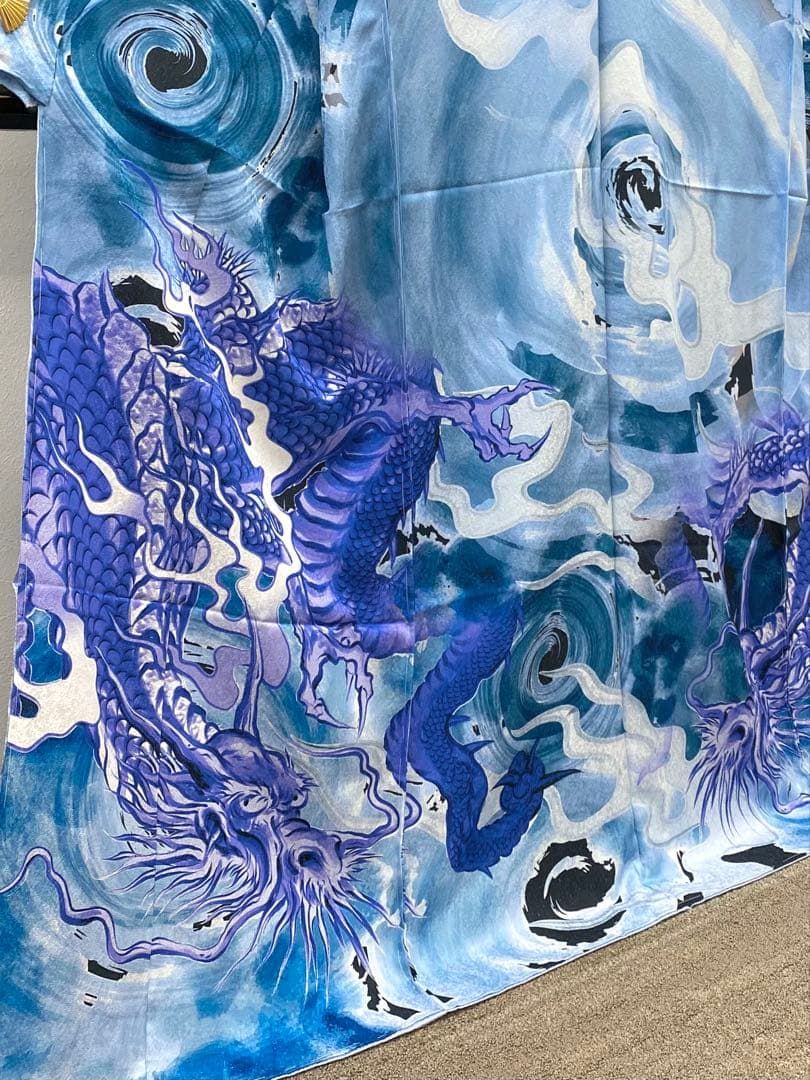 龍 訪問着 総柄 豪華 銀通し 仮絵羽 未仕立て品 八掛付き 正絹 - メルカリ