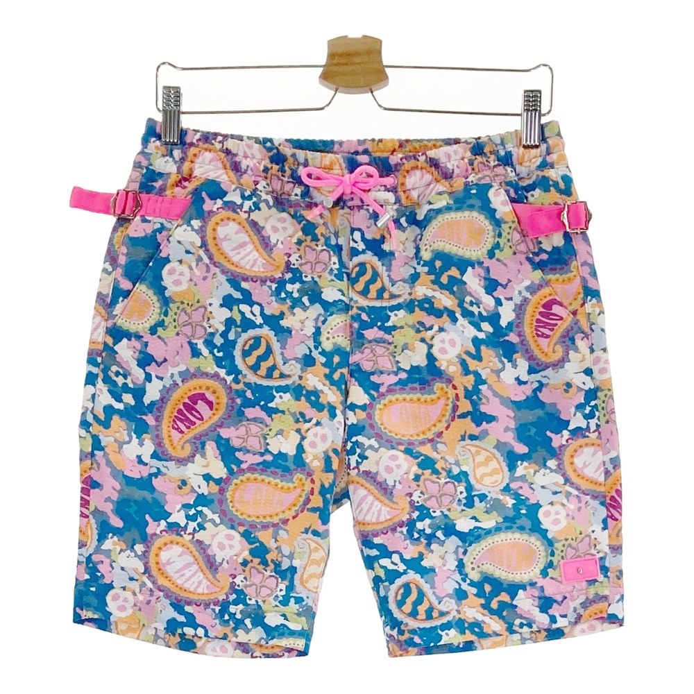 サイズ 44 MARK-LONA マークアンドロナ ハーフパンツ シアサッカー 総柄 ブルー系 240101544359 ゴルフウェア メンズ ストスト