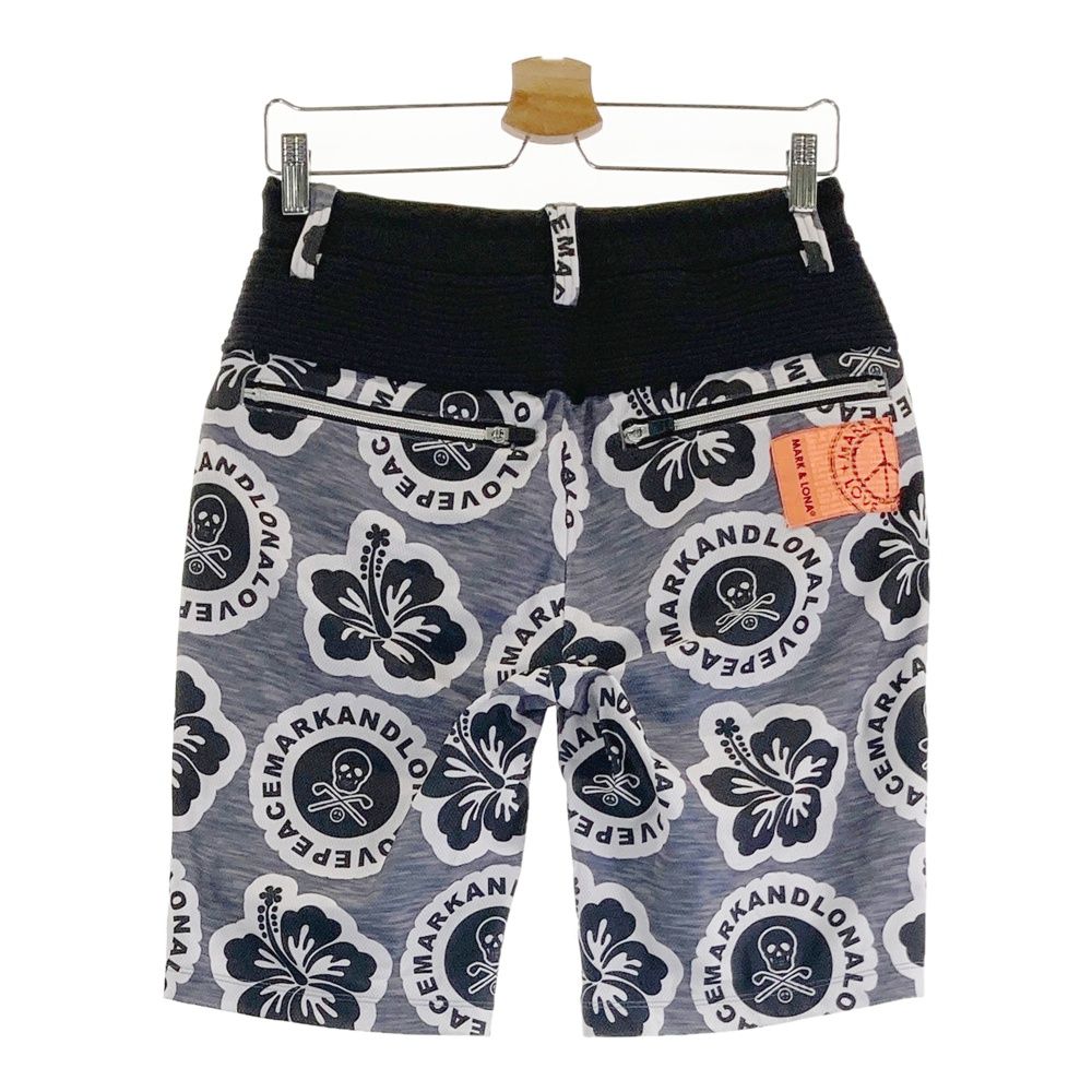 サイズ 44 MARK-LONA マークアンドロナ ハーフパンツ ハイビスカス 総柄 ブラック系 240101544361 ゴルフウェア メンズ ストスト