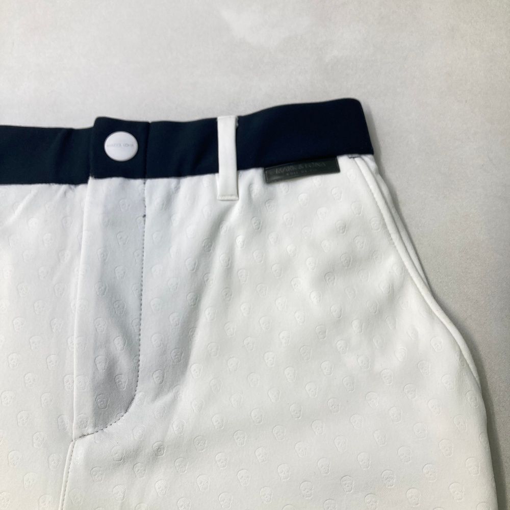 サイズ 46 MARK-LONA マークアンドロナ ハーフパンツ スカル総柄 ホワイト系 240101544363 ゴルフウェア メンズ ストスト LLC-HASEGAWATOSO_COM