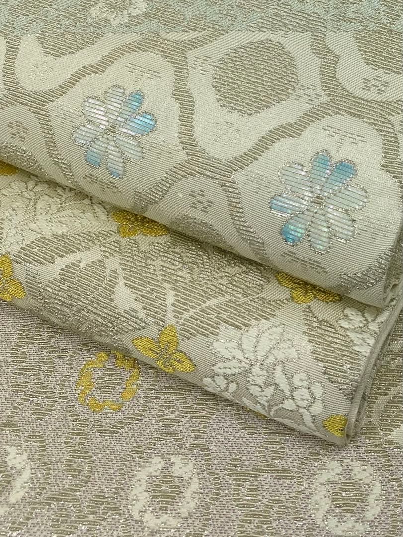 螺鈿細工 輪奈織 金華山 袋帯 ♥品 金糸 銀糸 正絹 六通 WWW_USTAUSTRALIA_COM_AU