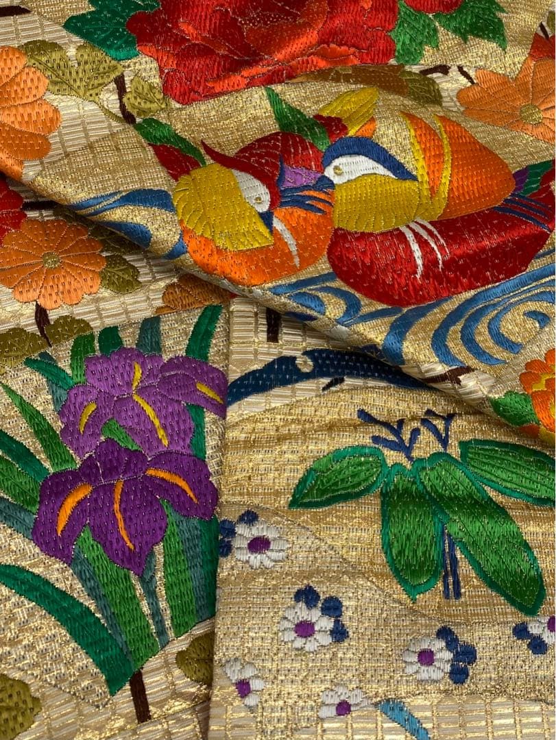 特選 絽刺し 総刺繍 手刺繍 打掛 花嫁衣装 婚礼 和装 鶴 鳥 藤 金糸 正絹