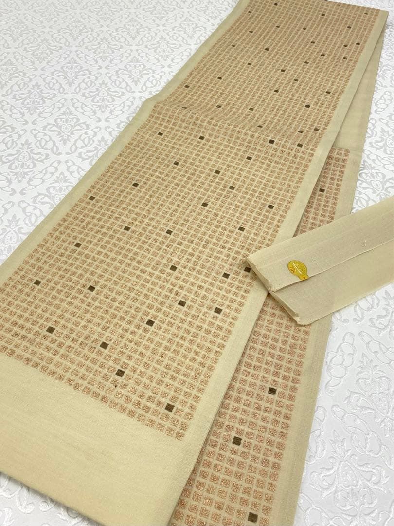 西陣織 スクエアモール 杉村織物 洒落袋帯 モール織 ♥品 正絹 六通