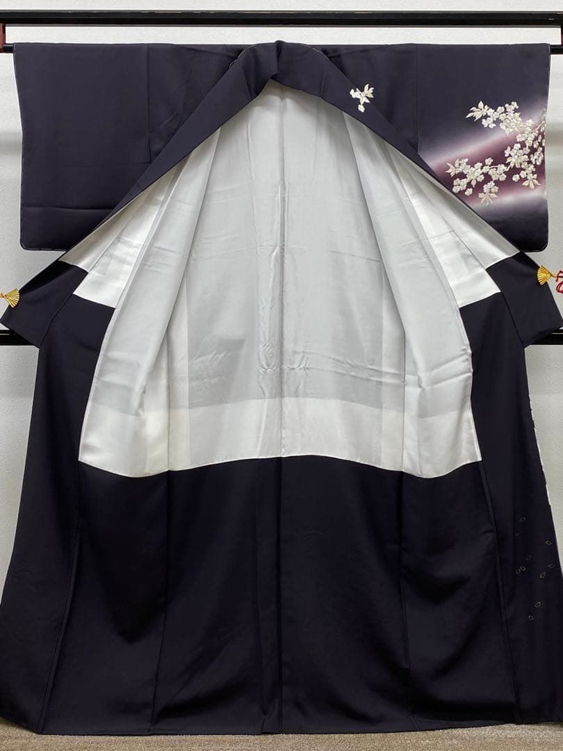 訪問着 ラメ刺繍 紋意匠 ポリエステル 躾糸付き X428 訪問着 ラメ刺繍 紋