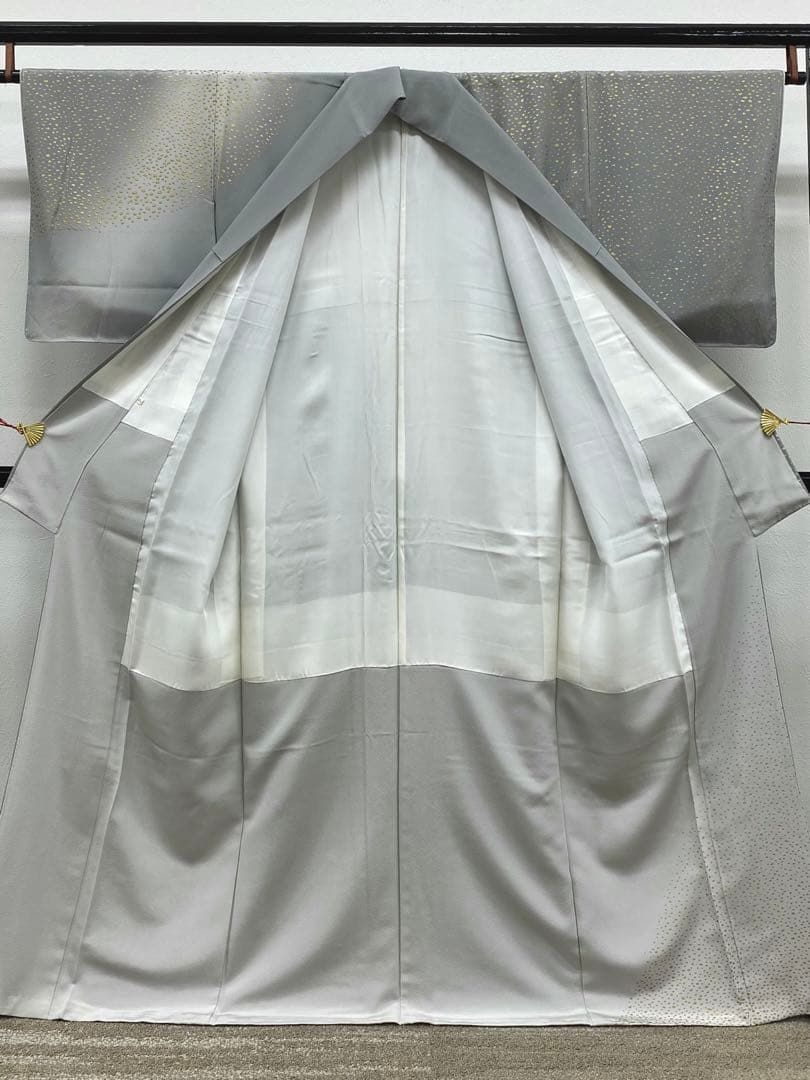 別誂 福田喜三郎 落款入 訪問着 金彩 箔 暈し染 正絹 躾糸付き K411