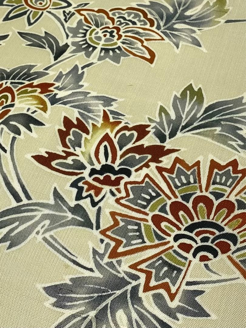 清染居 落款入 京友禅 おぢや織 唐花 九寸名古屋帯 未使用品 正絹 K403