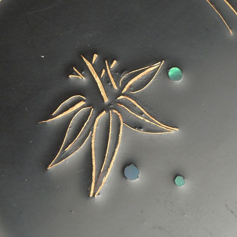 書道具 明子銘 銅漆塗 草文螺鈿蒔絵 鎮子 文鎮 紙鎮 共箱 C S84 - メルカリ