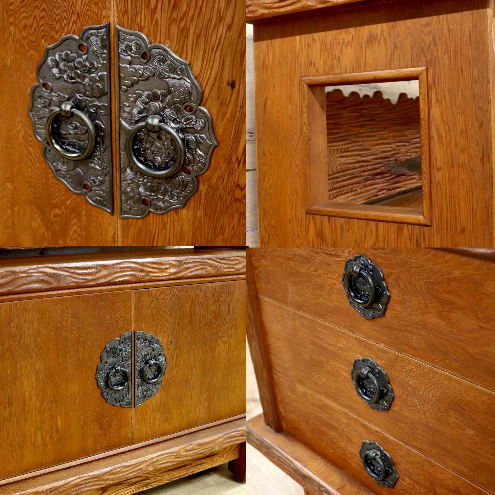 屋久杉✨茶棚✨飾り棚✨サイドボード GMHK463○世界遺産屋久杉 無垢