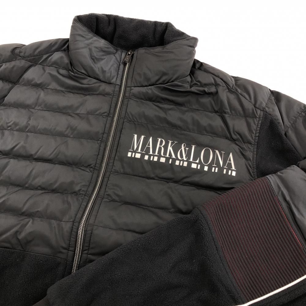 超 マークアンドロナ 異素材中綿ジャケット 黒×シルバー 一部中綿 フリース メンズ 50 XL ゴルフウェア MARK＆LONA LLC-HASEGAWATOSO_COM