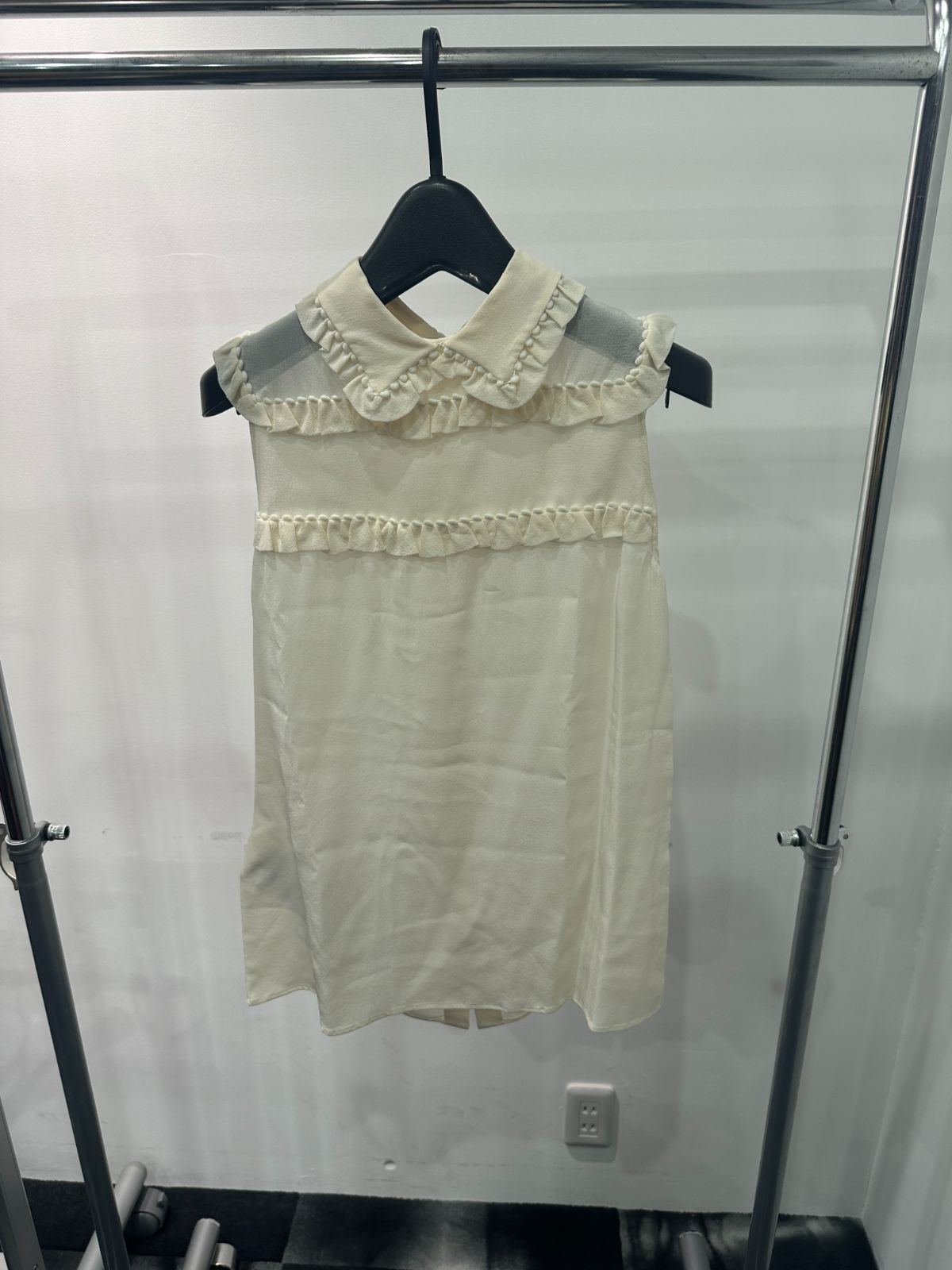  miu シルク ブラウス シャツ 半袖 シャツ ブラウス