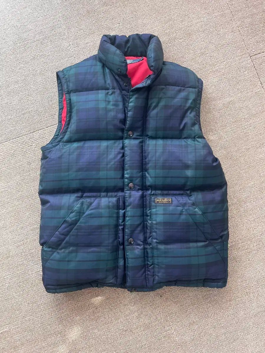 ポロラルフローレン CHECK ダウン ベスト M 95-100
