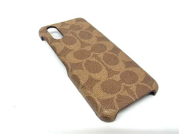 □極美品□ COACH コーチ シグネチャー PVC×レザー iPhone6 7 インチ