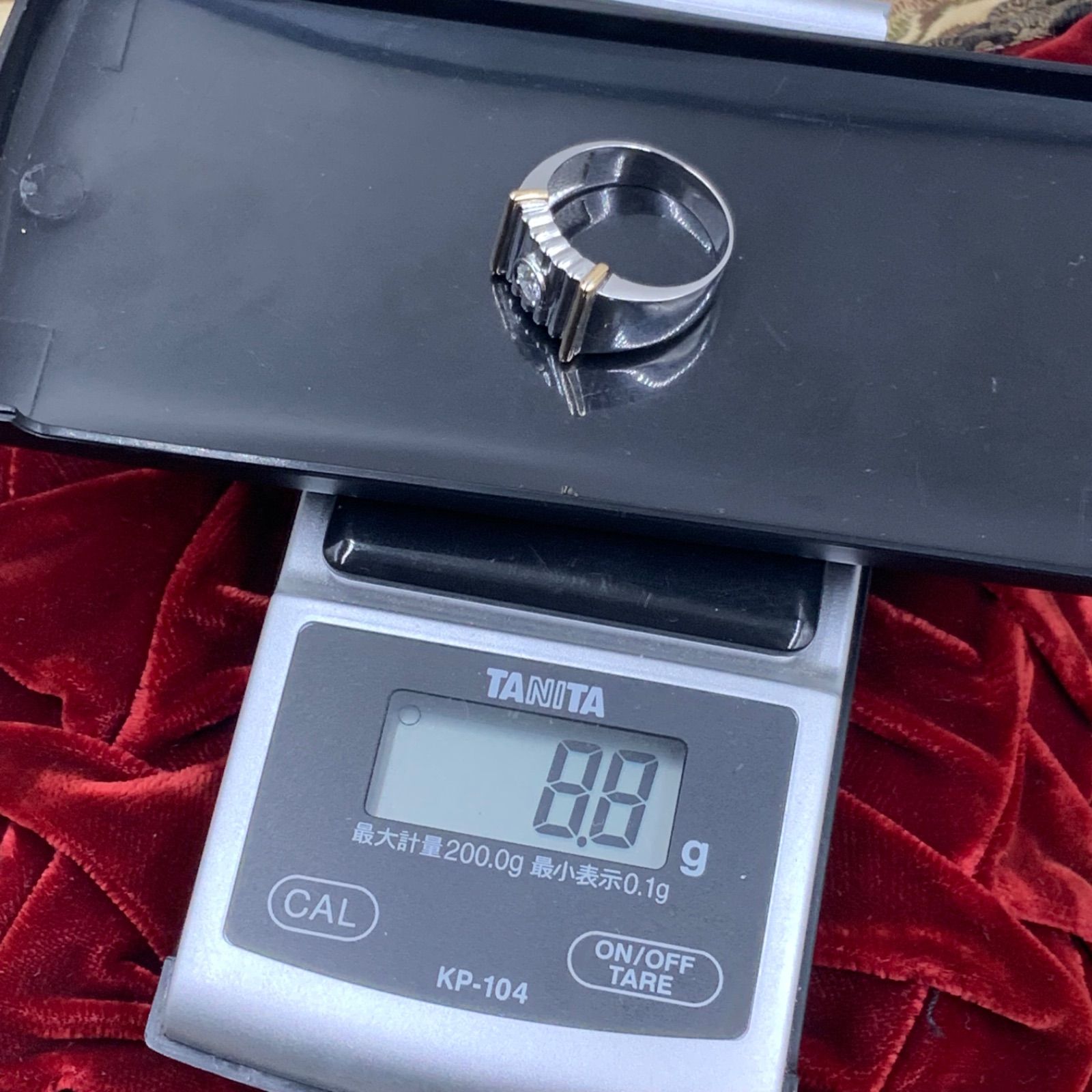 K18 pt900 印台 ダイヤ コンビリング 0.2ct 8.8g 約18.5号 - メルカリ