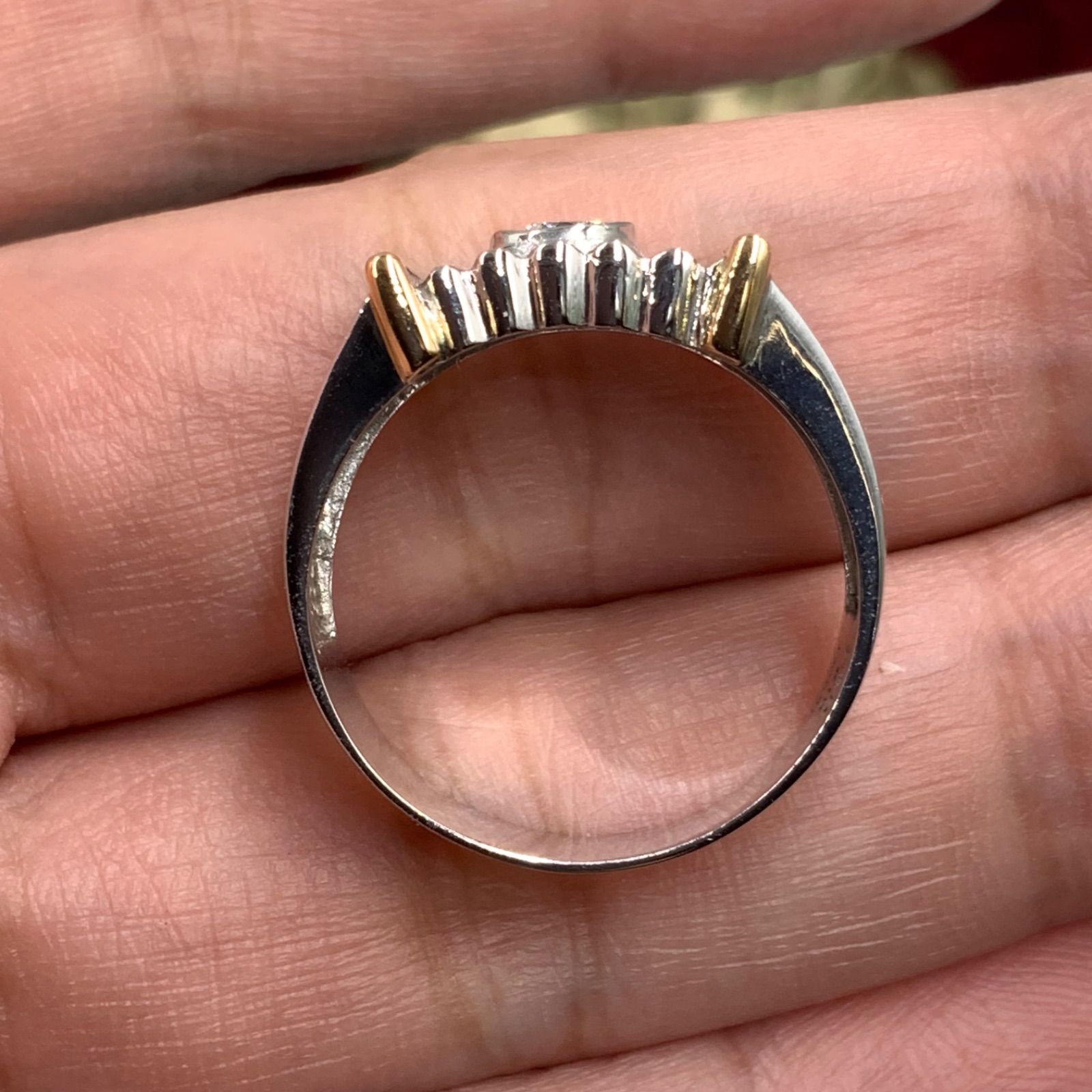K18 pt900 印台 ダイヤ コンビリング 0.2ct 8.8g 約18.5号 - メルカリ